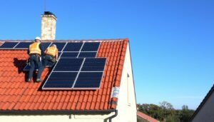 Installation de panneaux photovoltaïques sur un toit en France