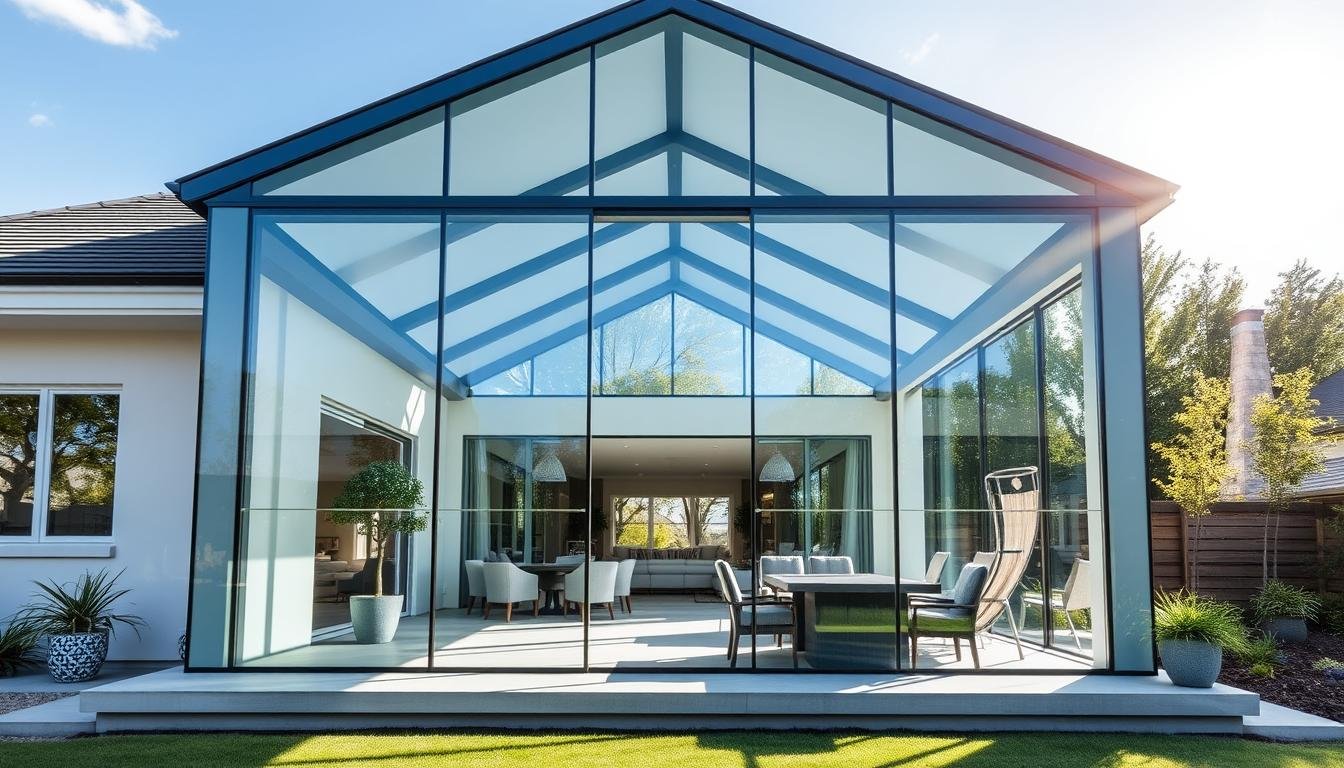 Véranda moderne avec assurance décennale obligatoire