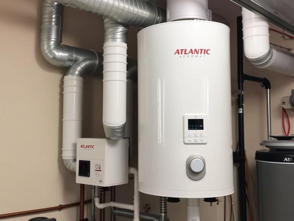 Chauffe-eau thermodynamique Atlantic Aéromax 5 installé dans un garage