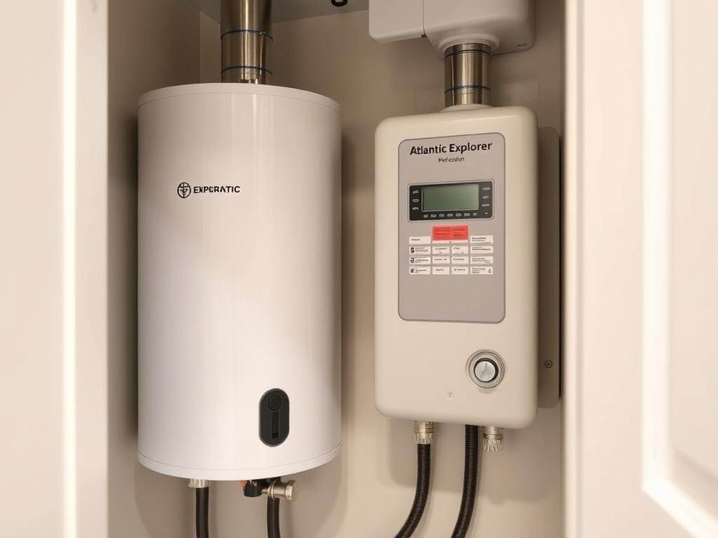 Chauffe-eau thermodynamique compact Atlantic Explorer dans un petit espace