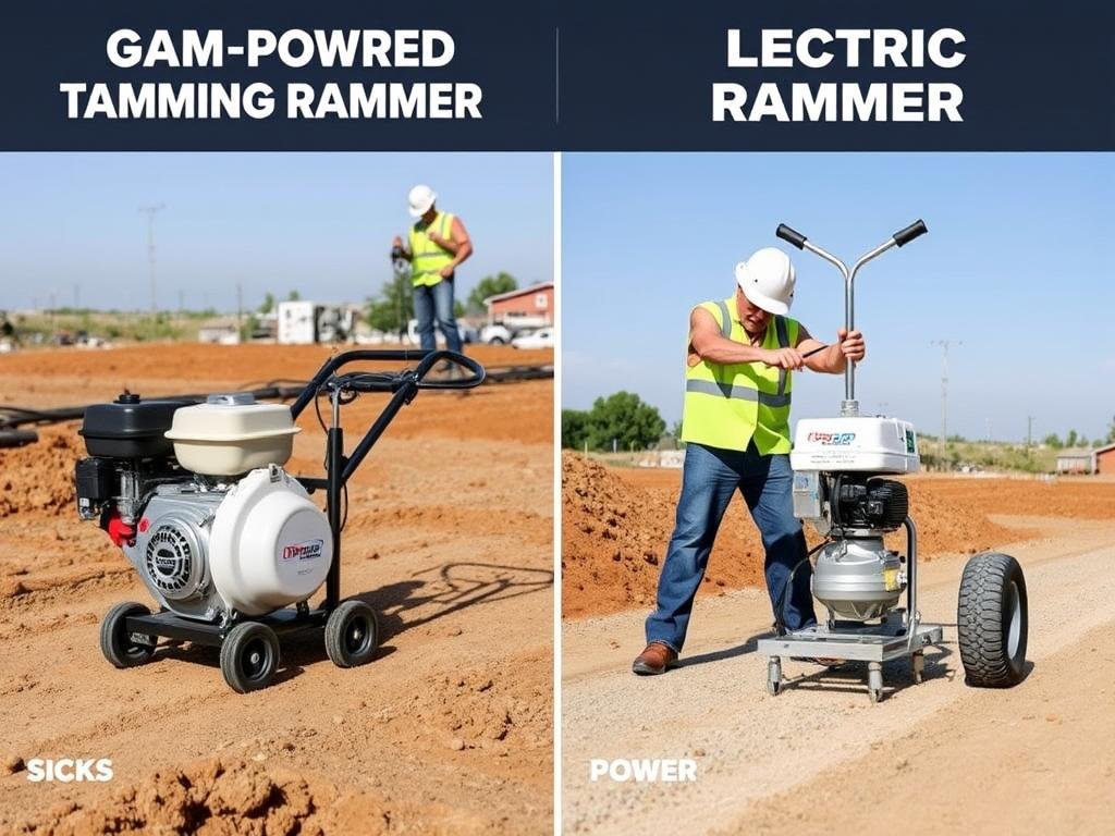 Comparaison entre pilonneuse thermique et électrique sur un chantier