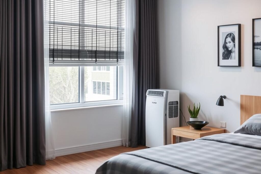 Console au sol Fujitsu AGYG installée dans une chambre