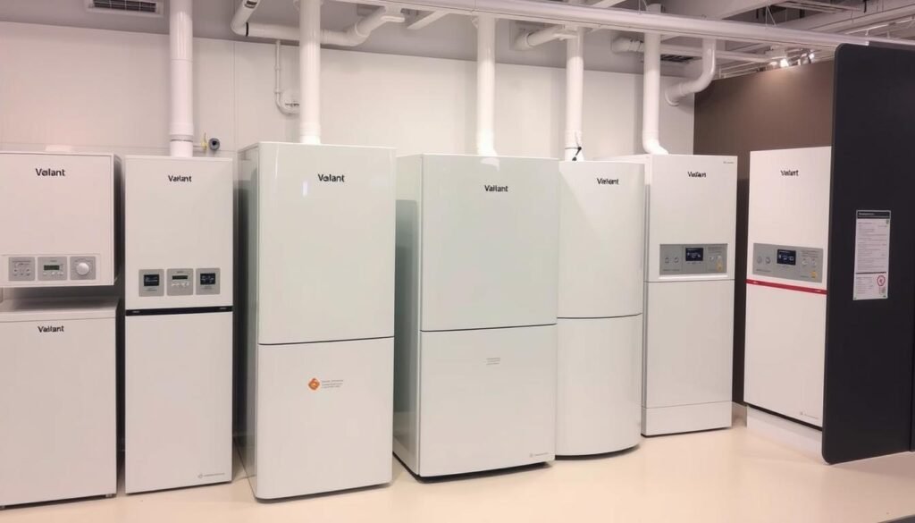 Différents modèles de chaudières à condensation de marques variées