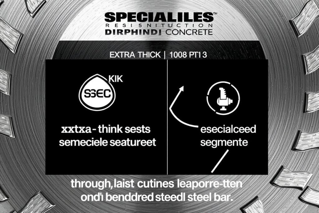Disque diamant spécial pour béton armé avec segments renforcés