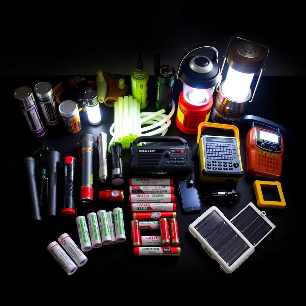 Équipements d'éclairage et de communication pour coupure d'électricité