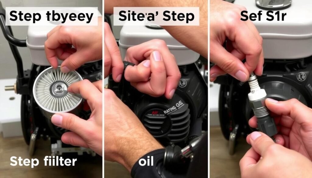 Étapes d'entretien d'une pilonneuse à moteur thermique