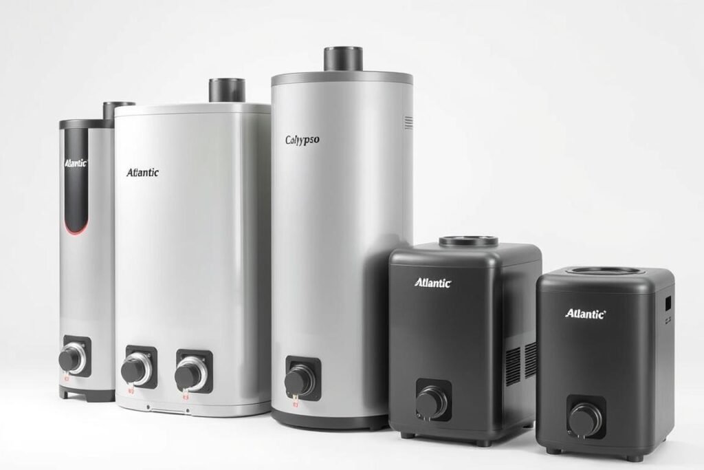 Gamme complète des chauffe-eaux thermodynamiques Atlantic présentés côte à côte