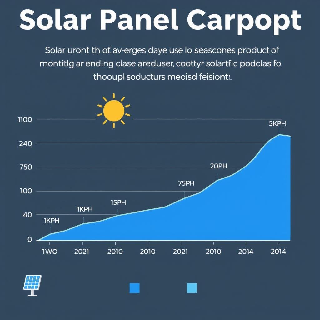 Graphique montrant la production d'énergie d'un carport panneau solaire selon les saisons