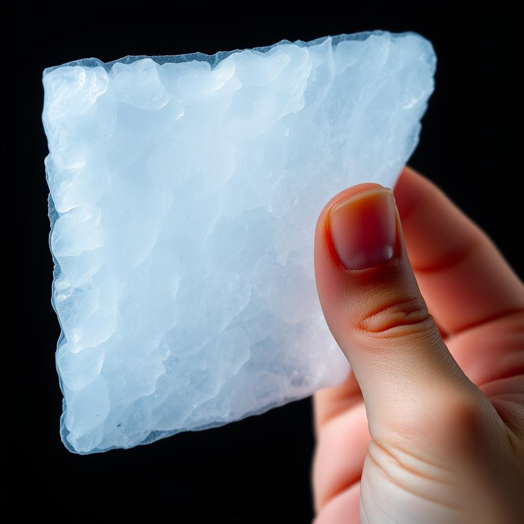 Isolant à base d'aérogel montrant sa structure translucide et sa faible épaisseur