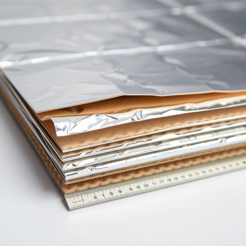 Isolant mince multicouche réfléchissant montrant sa structure en couches