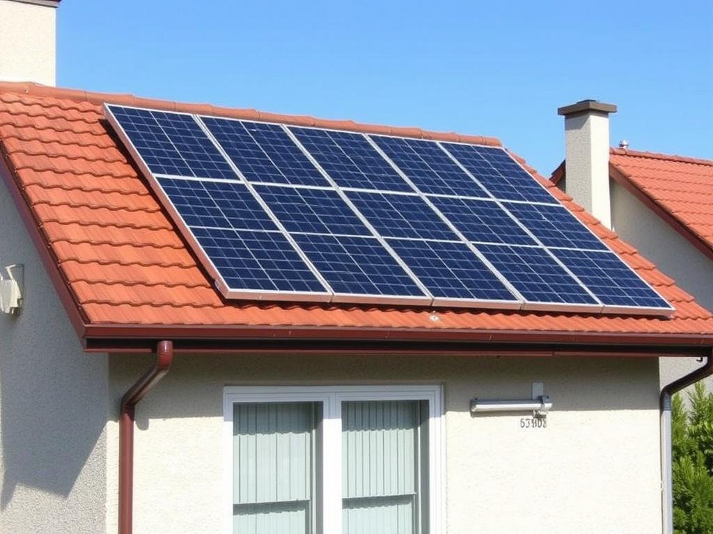 Kit solaire Sunology Eco+ avec panneaux installés sur une toiture inclinée Kit solaire Sunology Eco+ avec panneaux installés sur une toiture inclinée