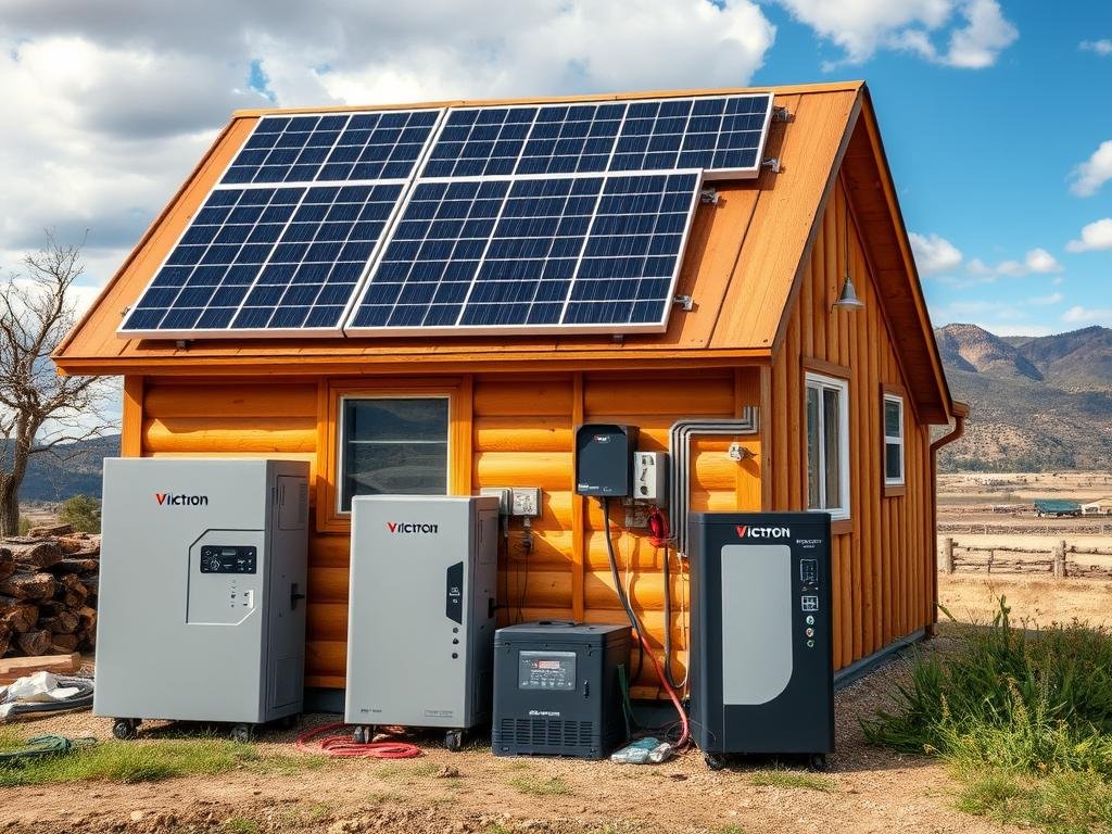 Kit solaire Victron Energy Off-Grid avec batteries et système complet pour maison isolée Kit solaire Victron Energy Off-Grid avec batteries et système complet pour maison isolée