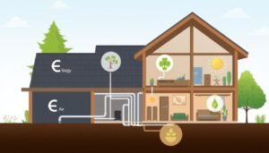 Maison équipée d'un puits canadien montrant les économies d'énergie et le confort thermique