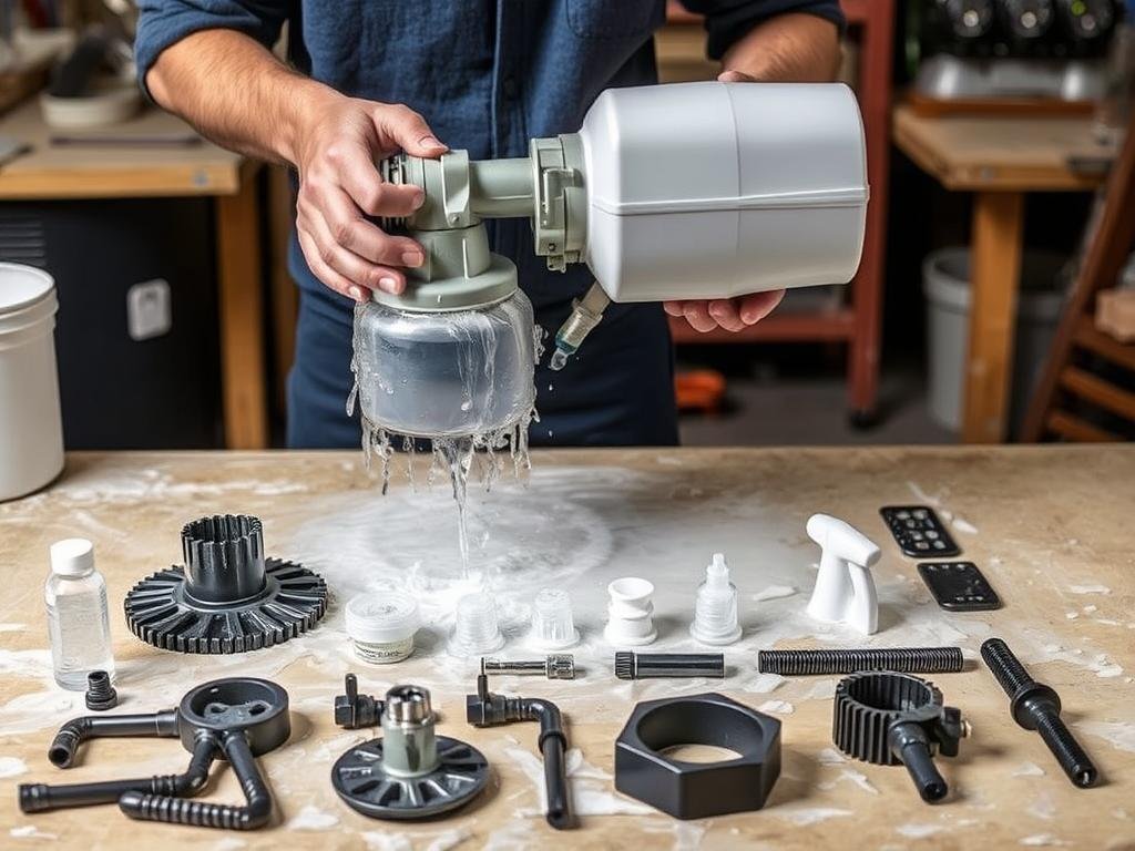 Nettoyage d'un sablon projecteur d'enduit