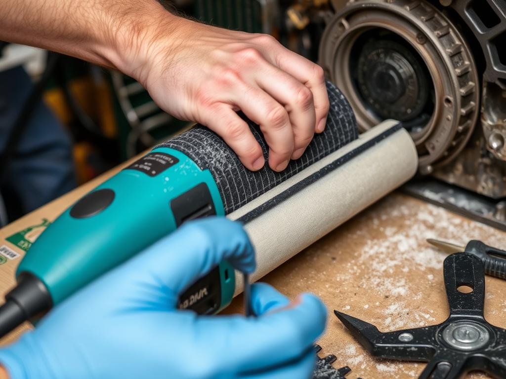 Nettoyage d'une ponceuse à bande