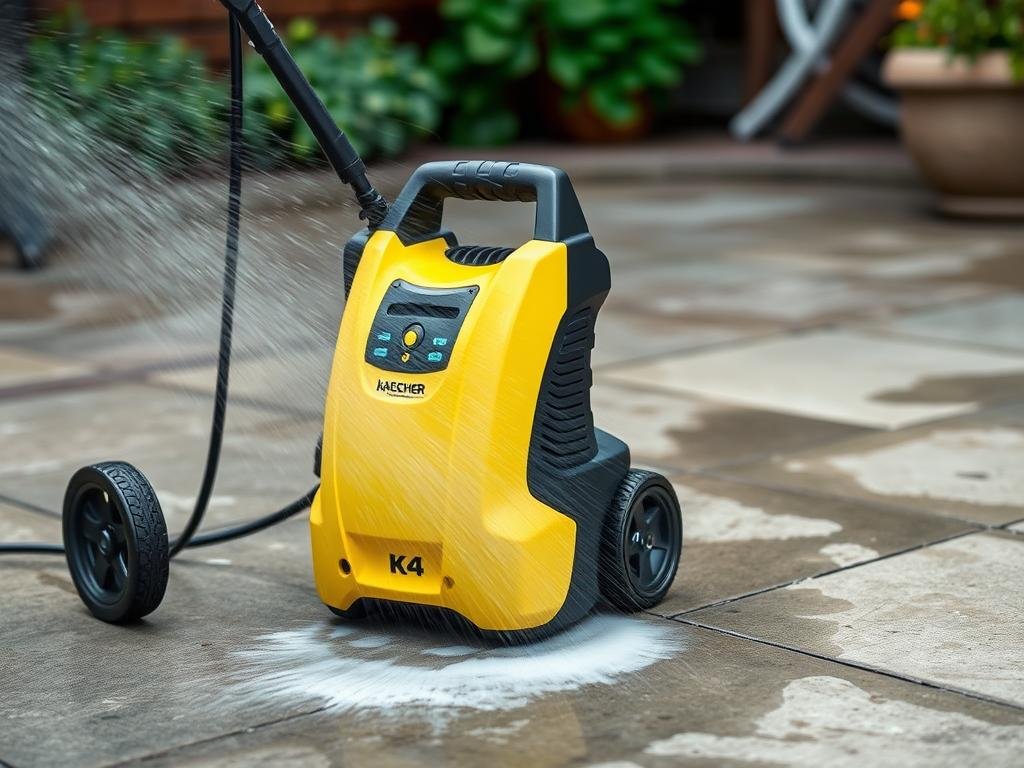 Nettoyeur haute pression Kärcher K4 en utilisation