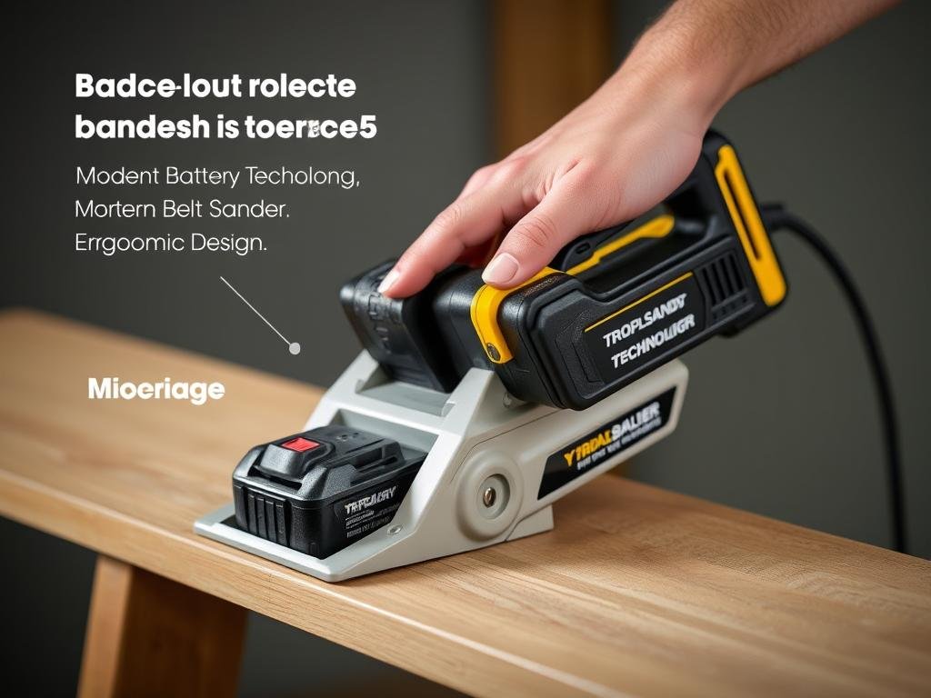 Ponceuse à bande sans fil avec batterie