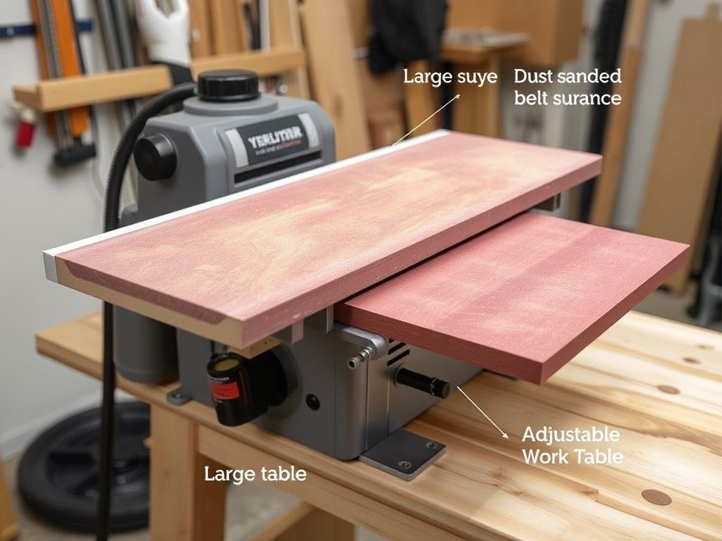 Ponceuse à bande stationnaire sur établi