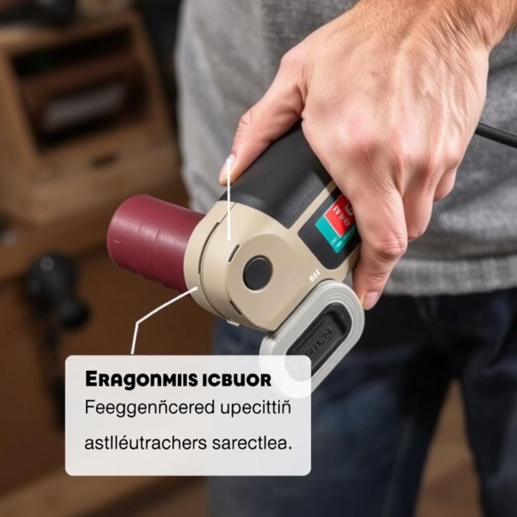 Prise en main ergonomique d'une ponceuse à bande