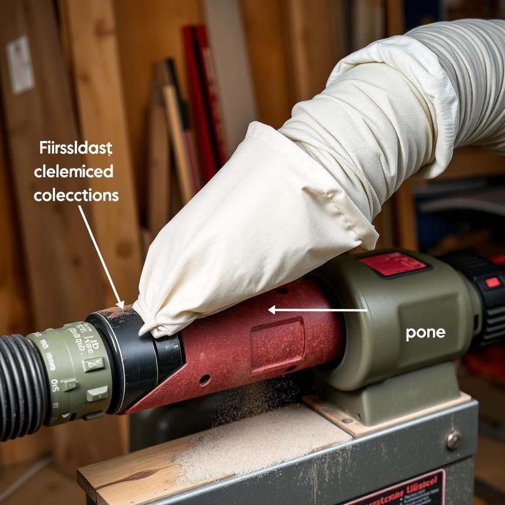 Système d'aspiration de poussière sur ponceuse à bande