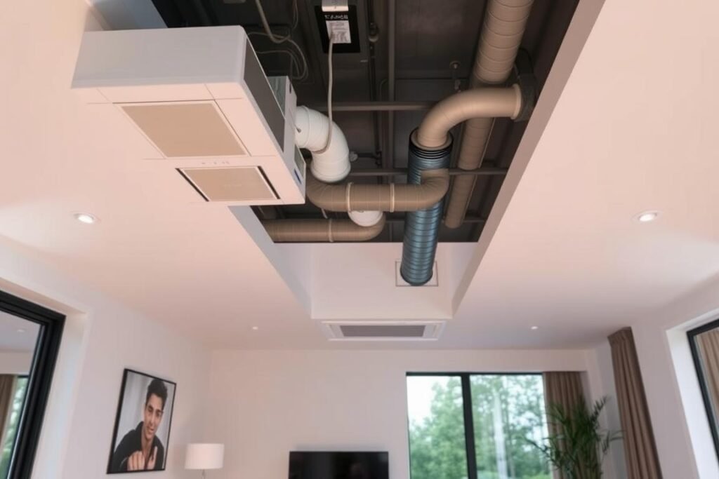 Système gainable Fujitsu ARXG installé dans un faux plafond