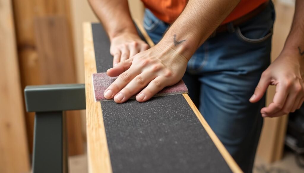 Technique de ponçage avec une ponceuse à bande