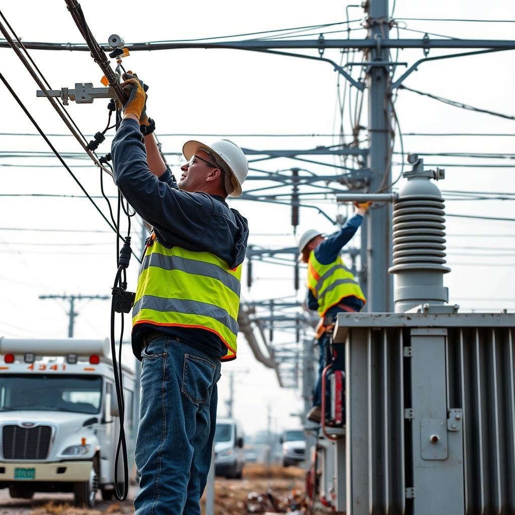 Travaux de maintenance sur le réseau électrique