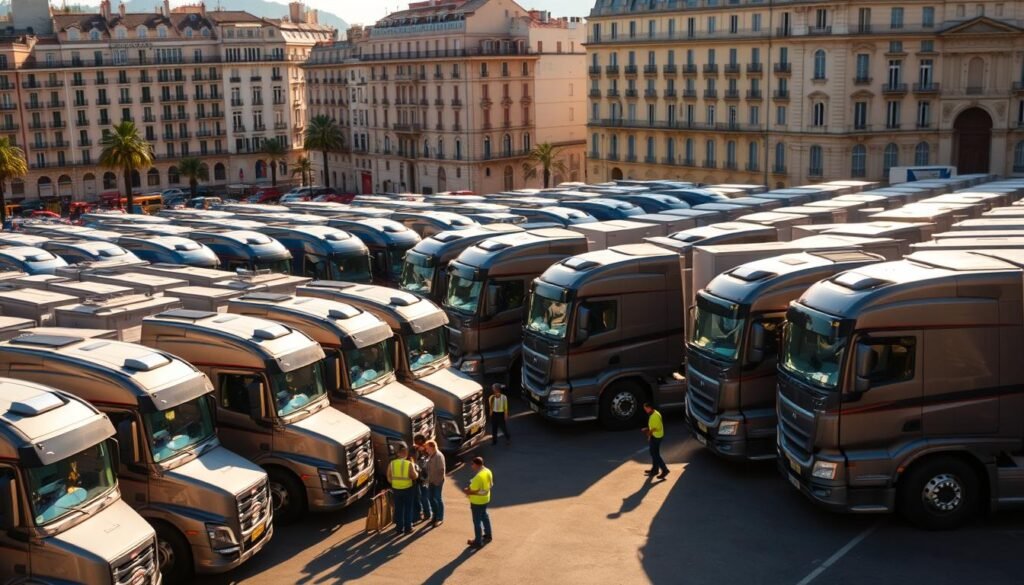 Flotte de camions poids lourds à Nice