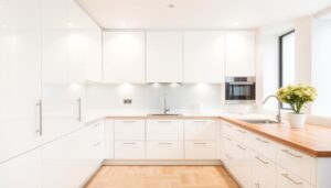 cuisine blanche laquée et bois