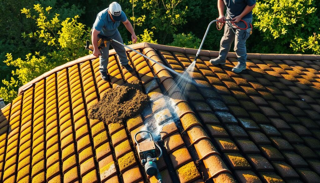Démoussage professionnel de toiture
