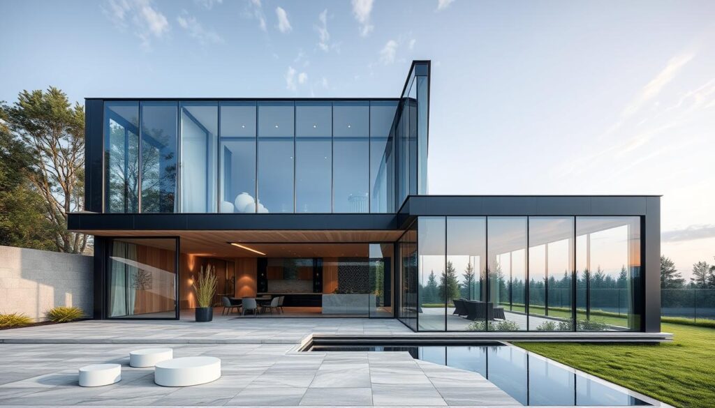 façade maison moderne verre