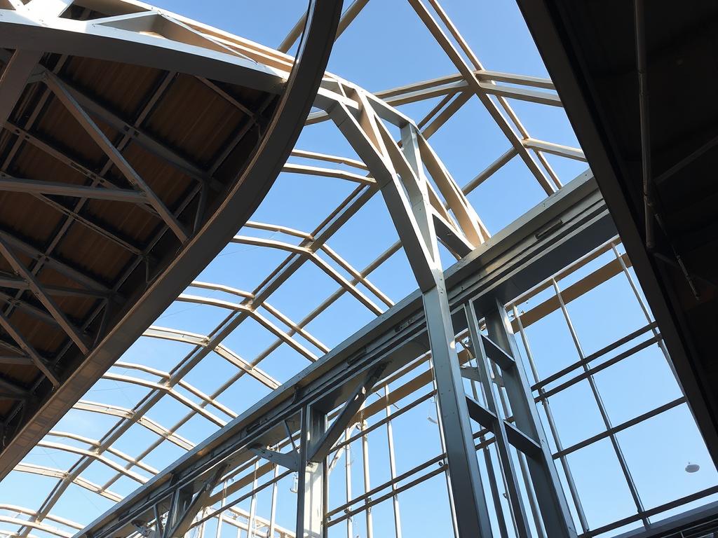 Charpente métallique architecturale sur-mesure avec formes complexes
