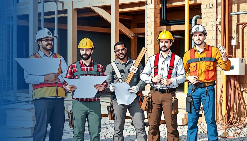 Différents professionnels du bâtiment concernés par l'assurance décennale