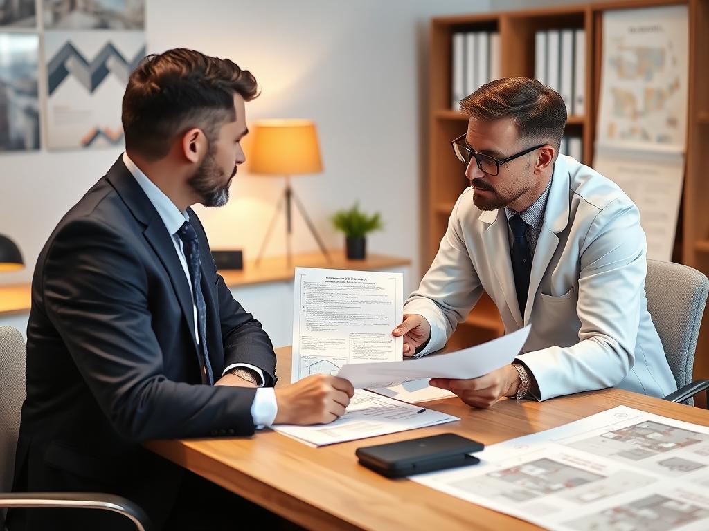 Expert en assurance chantier répondant aux questions d'un client