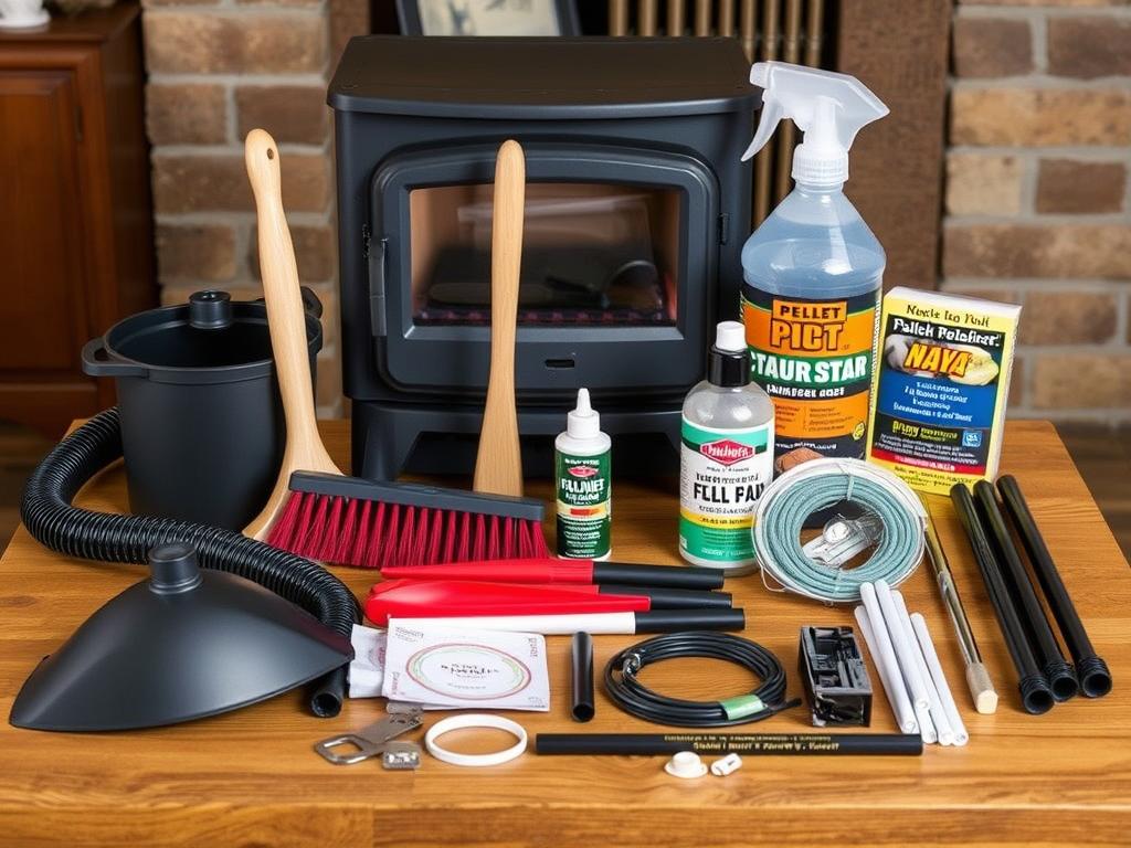 Kit d'entretien complet pour poêle à granulés avec différents outils