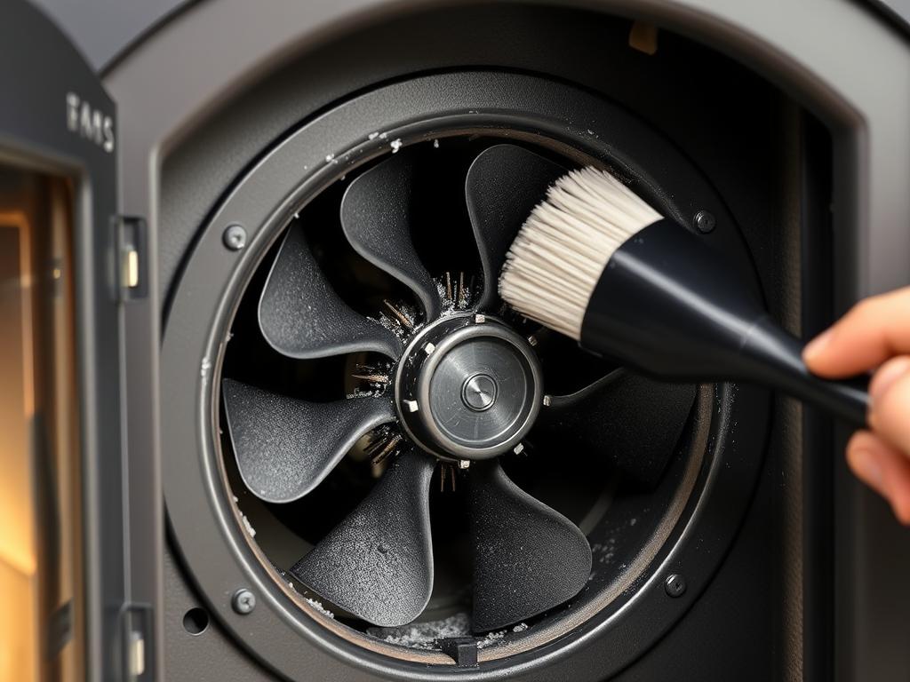 Nettoyage du ventilateur d'extraction des fumées d'un poêle à granulés