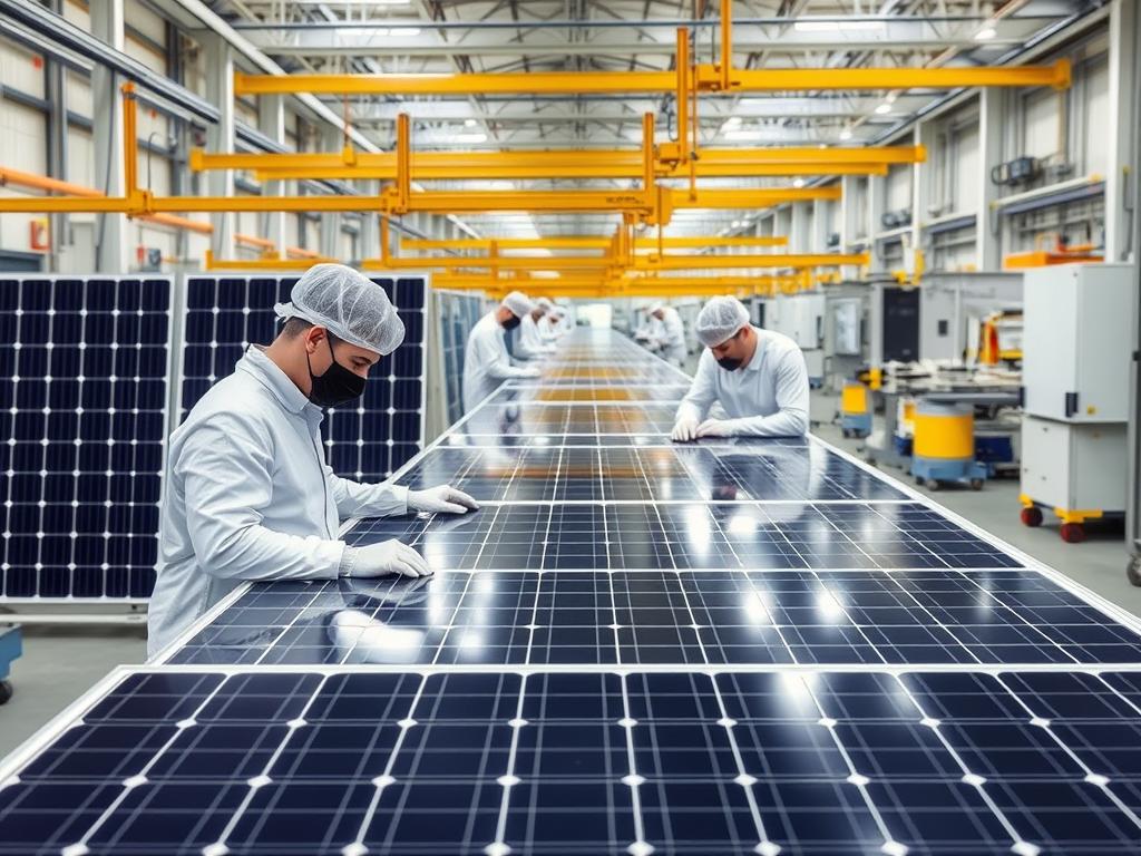 Panneau solaire Photowatt en production