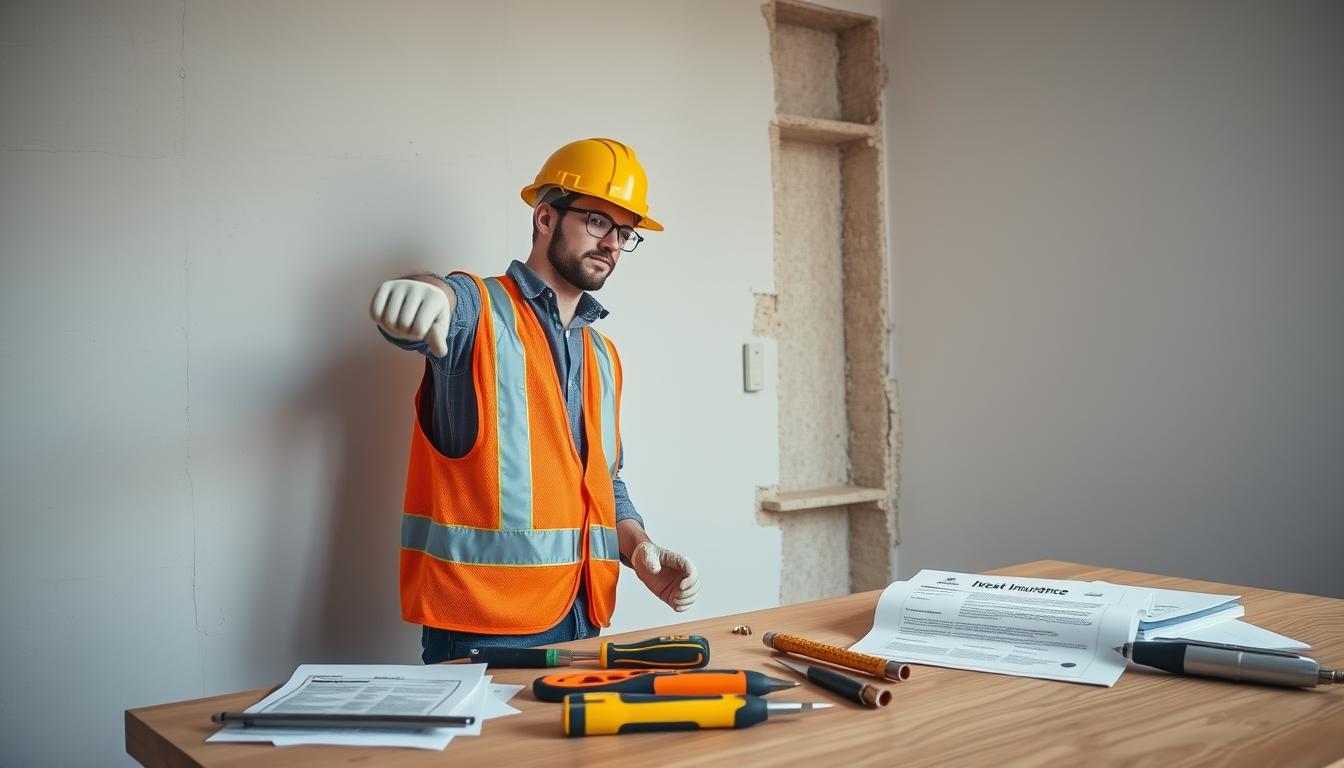 Personne réalisant des travaux de rénovation avec assurance travaux fait soi meme