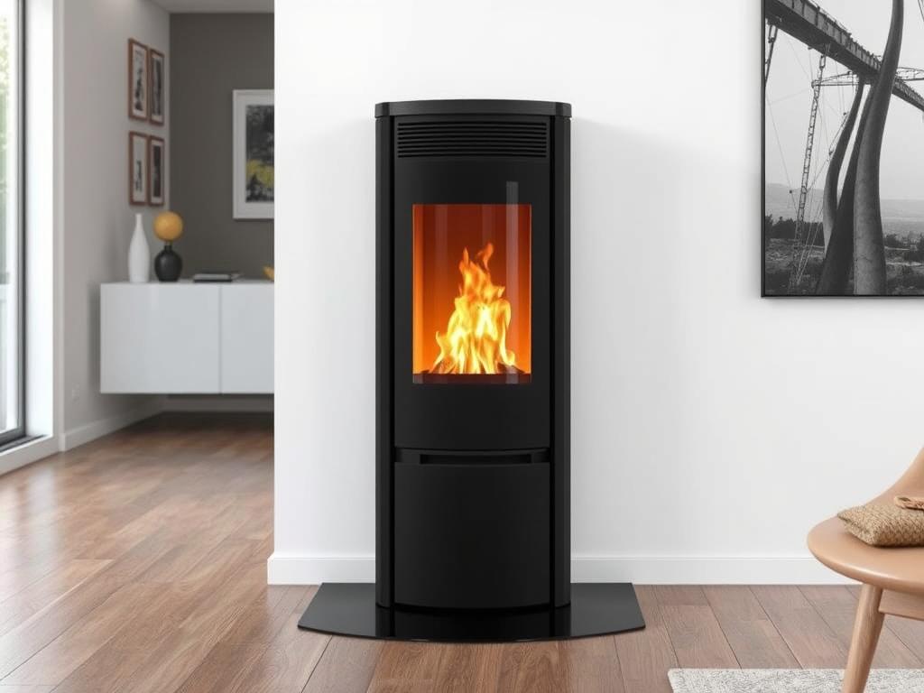 Petit poêle à granulé pas cher EVA CALOR Vale Slim extra-plat