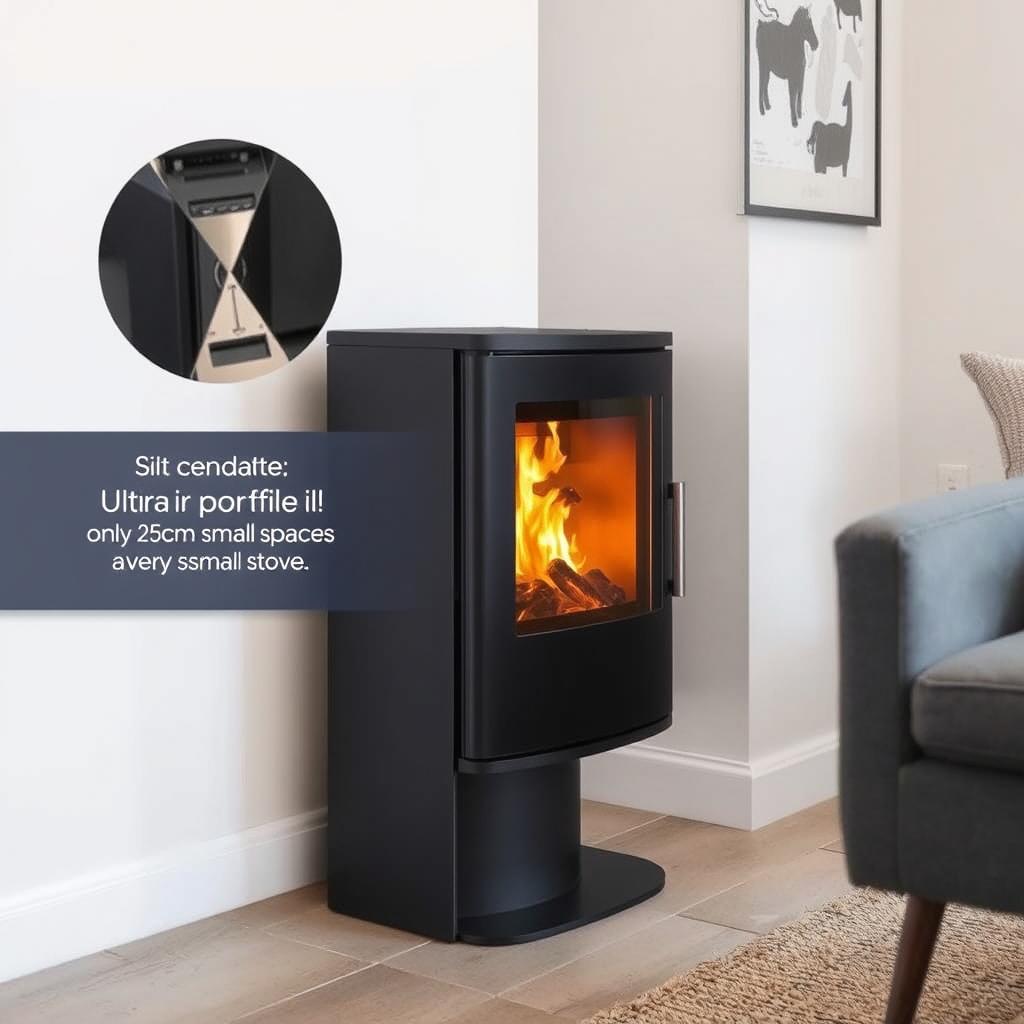 Petit poêle à granulé pas cher EVA CALOR Vale Slim