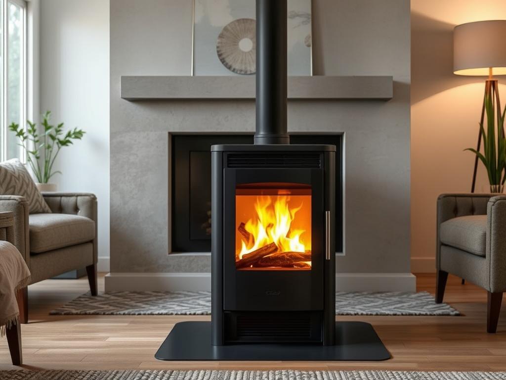 Petit poêle à granulé pas cher EXTRAFLAME Luisella extra-plat