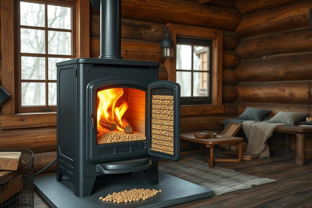 Poêle à granulés fonctionnant sans électricité