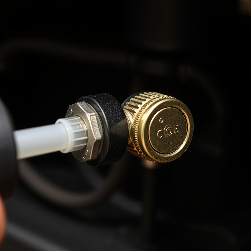 Pressostat d'un poêle à granulés en cours de vérification