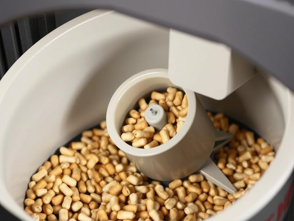 Réservoir à granulés avec système d'alimentation automatique