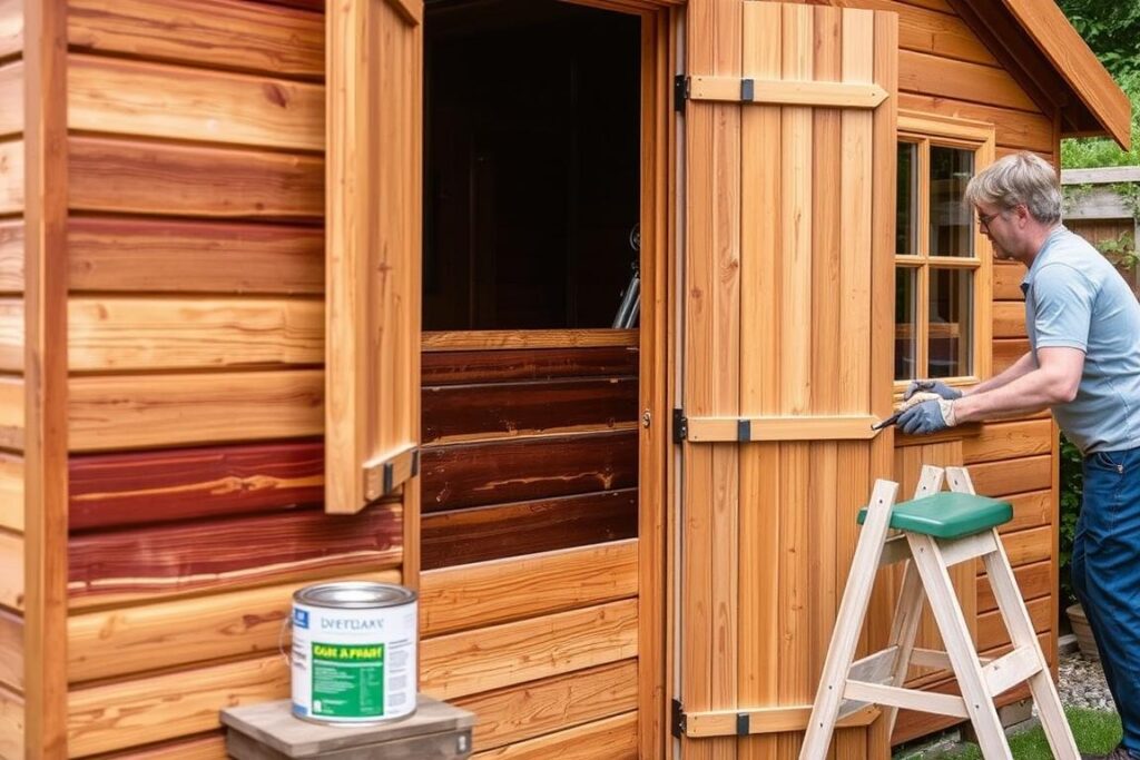 Entretien d'un abri de jardin en bois avec application de lasure en 2026 Entretien d'un abri de jardin en bois avec application de lasure en 2026