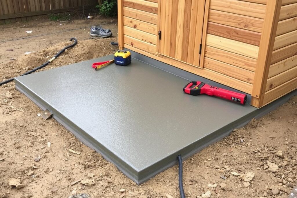 Installation d'une dalle béton pour abri de jardin bois en 2026 Installation d'une dalle béton pour abri de jardin bois en 2026