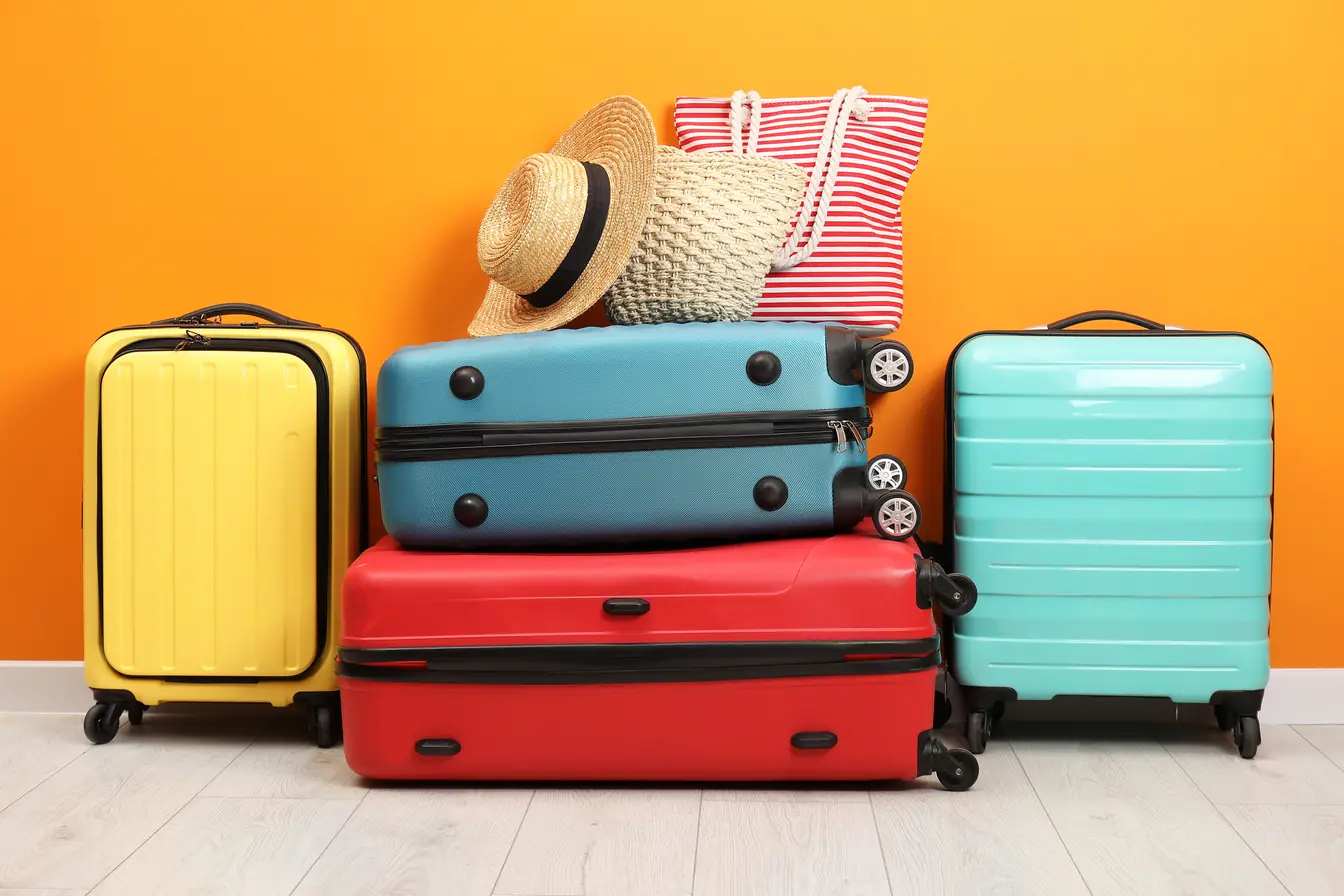 Assurance bagages voyage Valises et sacs de plage colorés