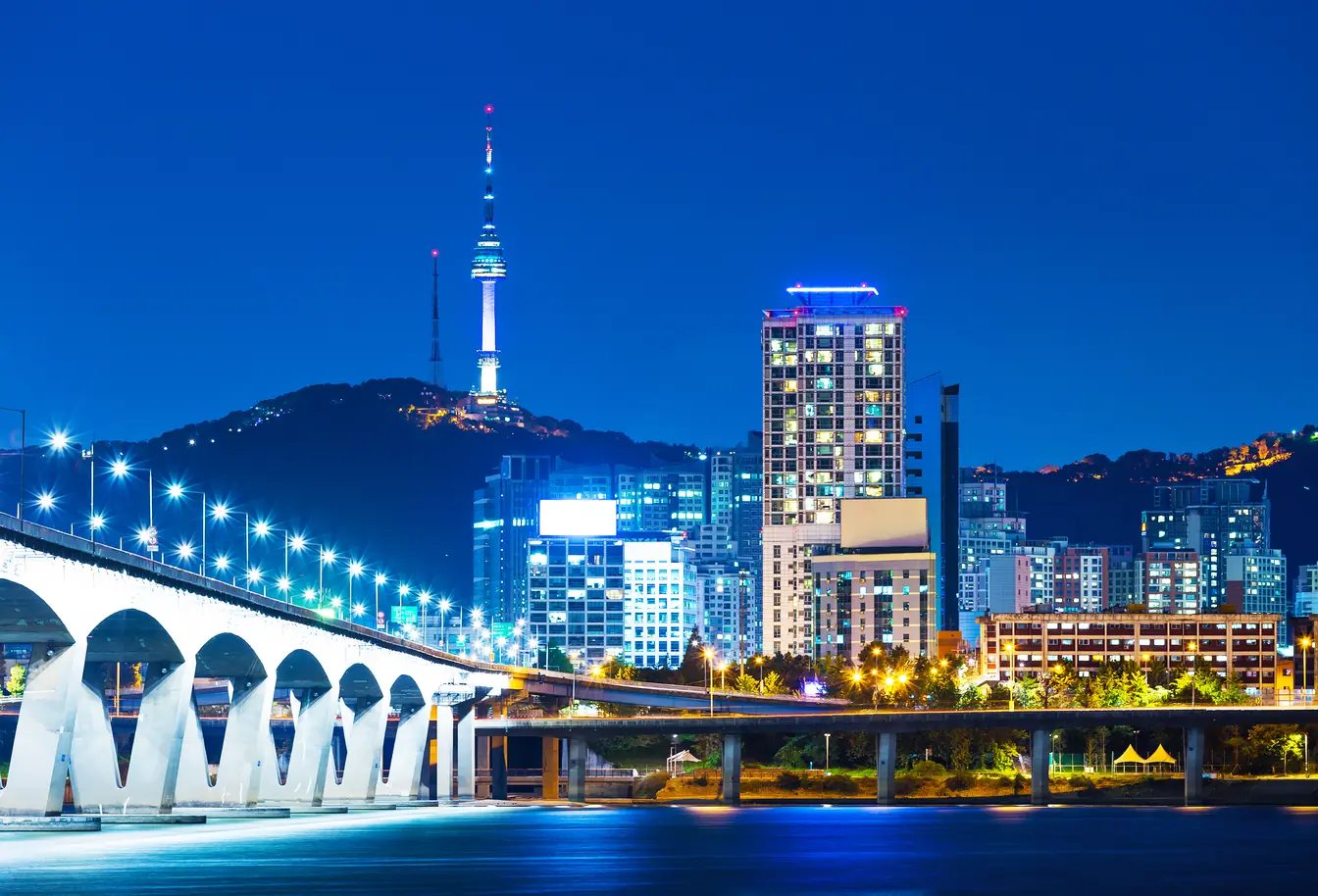 Assurance voyage Coree du Sud Fleuve Han et pont a Seoul en Coree du Sud