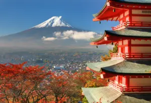Mont Fuji et pagode au Japon