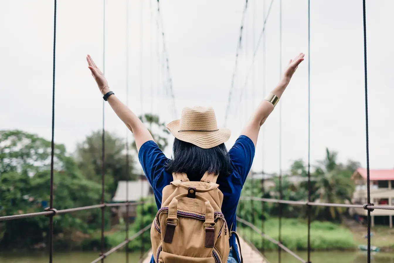 Voyageur en liberté lors d'un séjour longue durée en Asie